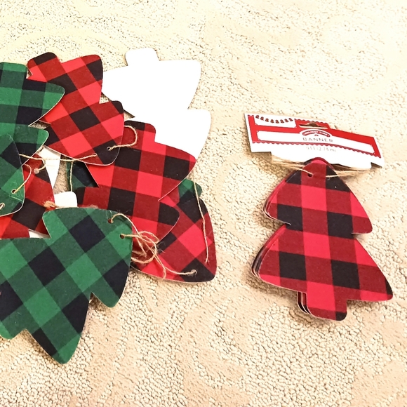 NWT Three 9' Plaid Christmas Tree Garland Red And Green - Picture 4 of 6